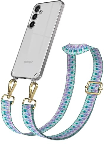 EAZY CASE Handykette - Verstellbares Taschenband kompatibel mit Galaxy S24 Plus, Schulterriemen, Handykordel mit Silikon Hülle, Umhängetasche, Einhorn Gold