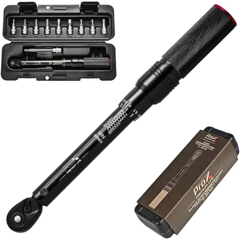 ProX Drehmomentschlüssel, 2-20 Nm, 72 Zähne Ratsche, CNC Aluminium/CR-V, 225mm, 296g, 11er Set im Koffer