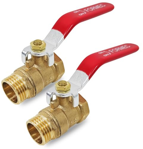 2 Stück Kugelhahn 1/2 Zoll, Absperrventil 1/2 Zoll Kugelhahn Absperrhahn Mit Hebelgriff für Wasser Gas Sanitär Rohrfittings Verbindung