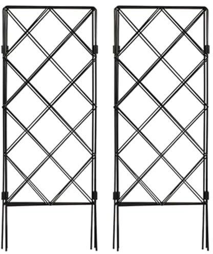 MAGICLULU Lot de 2 Treillis en Fer pour Plantes Grimpantes de Jardin, Supports Robustes pour Tomates et Vignes, Structure Pliable Multifonction, Extérieur et Intérieur, Tuteurs Résistants