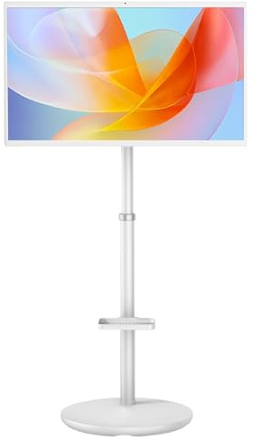 KRYANFEN 32 Inch Smart TV Touch Screen TV - Portable Smart TV with 360° Wheels, 1080P FHD IPS Display, 12000mAh Battery, Eye-Care Mode for Home Office Study Fitness