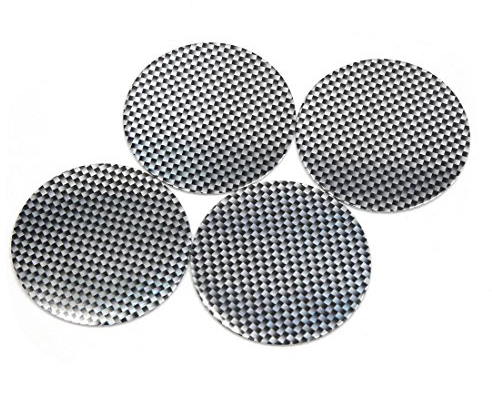 sourcing map 4Pcs Carbon Fiber Pattern 56mm Dia Car Wheel Center Hub Cap Emblem Sticker de