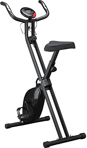 HOMCOM Cyclette Professionale con Resistenza e Altezza Regolabile, Cyclette Pieghevole in Acciaio e PP, 48x73x116 cm, Nera