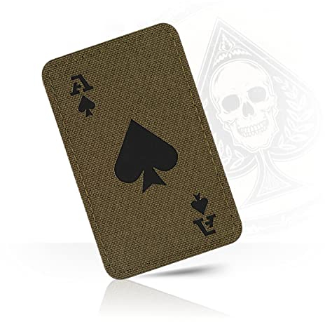 M-Tac Tactical Moral Patch für militärische Ausrüstung - Pik Ace of Spades Patch Death Card - Army Patches für Kleidung, Jacken, Rucksäcke, Hüte - Combat Hook and Loop Patches (Ranger Green/Black)