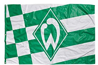 Werder Bremen Hissfahne Karo, Fahne Raute 180 x 120 cm - Plus Lesezeichen I Love Bremen