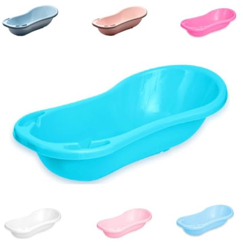 Lorelli Bañera de bebé 100 cm con compartimentos, forma anatómica, plástico, colores:azul