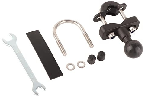 KIMISS U-Bolzen-Montagebasis, Motorradlenker Schienenkugelbasis-Basis Kit Telefonhalter Befestigungshalterung Universalzubehör (schwarz)