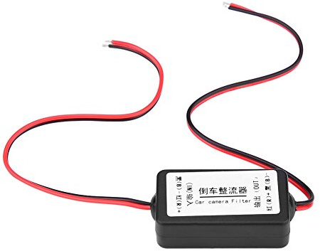 Auto-Rückfahrkamerafilter Filtergleichrichter, 12V DC Auto Rückfahrkamera Leistungsrelais Kondensator Filtergleichrichter Schwarz
