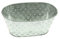 RiloStore 4 STK PFLANZSCHALE Metall Ringe Kreise Jardiniere grau Zinkschale oval Metallschale Hochzeitsdeko Tischdeko Muttertag Nostalgie Pflanzschalen Zink Schalen Blumentöpfe
