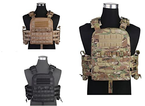 Emersongear AOJQ Combat Cherry Plate Carrier Navy Cage Plate Carrier Tactical Vest (Black)