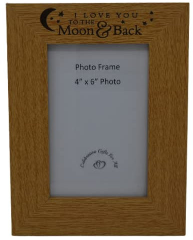 Bilderrahmen I Love You To The Moon & Back, Eichenoptik, 10 x 15 cm