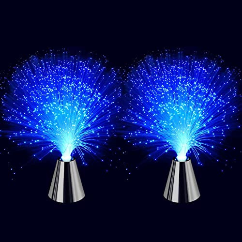 PEN&H Sensory Fiber Optic Lamp - Fiber Optic Lights with Cone Base ,LED Color Changing Calming Mood Night Light (2 Pack)