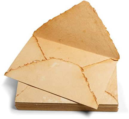 Wanderings Handmade Antiqued Envelope with Deckle Edge - 6.25 x 9.25 / 15x23 cm - Package of 25 for Writers Invitations Announcements - Cold Press Thick 150 GSM Recycled Paper