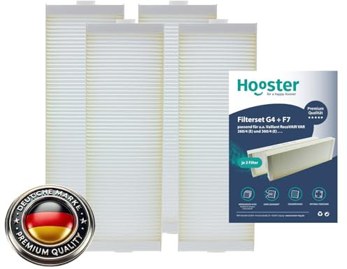 Hooster Set di 2 filtri 2 x G4 + 2 x F7 per Vaillant RecoVAIR VAR 260/4 (E) e 360/4 (E)