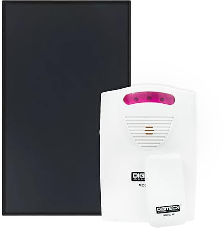 Digiteck Tech Wireless Pressure Mat Doorbell and Alarm Systems, White & Black