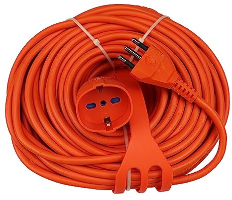 Extrastar Prolunga Da Giardino Con Pratico Supporto Spina Grande 16 A Presa Pluristandard Sezione Cavo 3 x 1,5 mm² Arancio 8 Meter