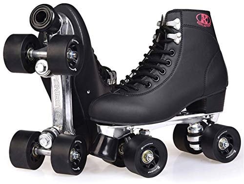 Exception Artificial Schlittschuhe aus Leder, doppelte Linie, für Damen und Herren, Erwachsene, zwei Reihen, Skateschuhe mit PU 4 Rollen