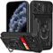 Aolcev for iPhone 11 Pro Case with Card Holder Wallet Case with Slide Camera Cover Ring Kickstand Heavy Duty Hard PC Soft TPU Bumper Armor Shockproof Protective Case for iPhone 11 Pro Phone Case-Black