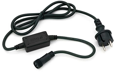 hellum LED-System Profi Lichterkette für Außen verlängerbar Netzkabel mit IP44 Stecker, wetterfest, Länge 300cm, Kabel GRÜN, Outdoor 555158