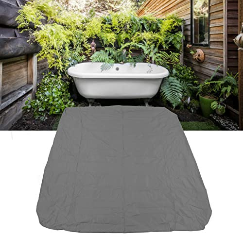 BORDSTRACT Square Hot Tub Cover,190 Silver Coated Polyester Taff SPa Covers, Weather Resistant Bath Pool Coverage Protector for Bathtub(231 * 231 * 30cm-Grey)