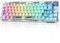 CC MALL Teclado Mecánico para Juegos con Junta Transparente Portátil Al 60%, Teclas Compactas Transparentes con Retroiluminación RGB 68, Incluye Conexiones De 2,4 GHz/Bluetooth/USB-C, Interruptor De