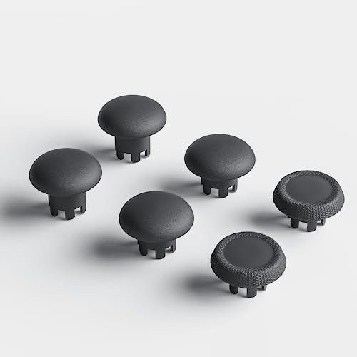 Performance Thumbstick Caps Ersatz-Set für PS5 DualSense Edge Controller, Daumenstick-Griffe Zubehör für PlayStation 5 Pro Elite Controller (Standard Concave*2, Low Dome*2, High Dome*2, Schwarz)