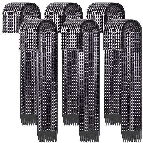 VVOKGO Rebar Stakes 12 Inches J Hook Heavy Duty Chain Link Fence Stakes, 59 Pcs Metal Long Tent Spikes Ground Anchors for Wire Fencing, Dogs Digging, Camping Tents, Swings, Greenhouse, Black