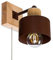 alfalux Wandleuchte Innen Wandlampe Mit Schnur-Zugschalter LED Lampe Aus Holz Für Wohnzimmer Schlafzimmer Kinderzimmer Treppenhaus Wandlampen Wandleuchten SHWAND-BR10x10BU Braun