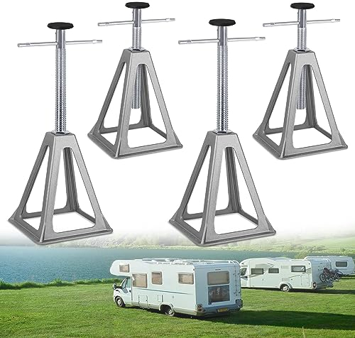 ACXIN 4 caballete de apoyo para caravana, altura ajustable, 28 – 43 cm, accesorios para caravanas, hasta 1000 kg, para coche, caravana, remolque, 4 unidades