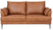 Furnhouse Soul 2-Sitzer Ledersofa Cognac Braun – Hochwertiges Echtleder Sofa – Skandinavisches Design, Taschenfederkern, Metallfüße, Moderner Komfort für Wohnzimmer, Zeitlos & Elegant