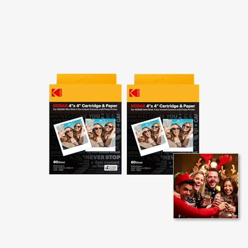 KODAK 4PASS - Cartucho de película de 4 x 4 pulgadas (120 hojas) para cámara instantánea Kodak Mini Shot 4 ERA e impresora fotográfica