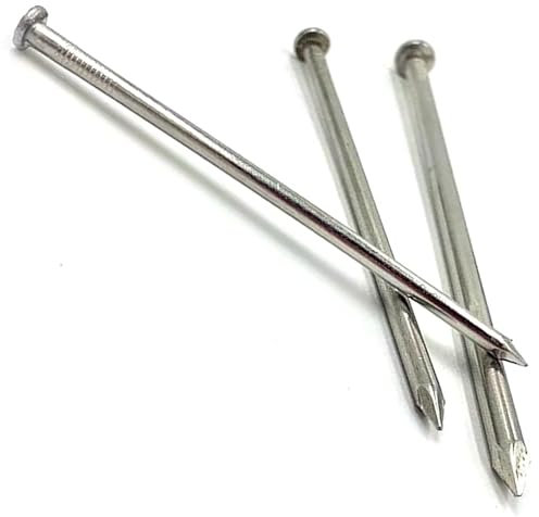 Chiodi a testa tonda zincati di alta qualità, ideali per la lavorazione del legno e l'edilizia, confezione da 10, dimensioni: 4,2 x 100 mm