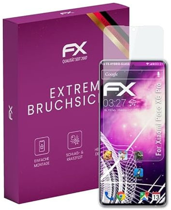 atFoliX Lámina Protectora de plástico Cristal compatible con Xiaomi Poco X6 Pro Película Vidrio, 9H Hybrid-Glass FX Protector Pantalla Vidrio templado de plástico