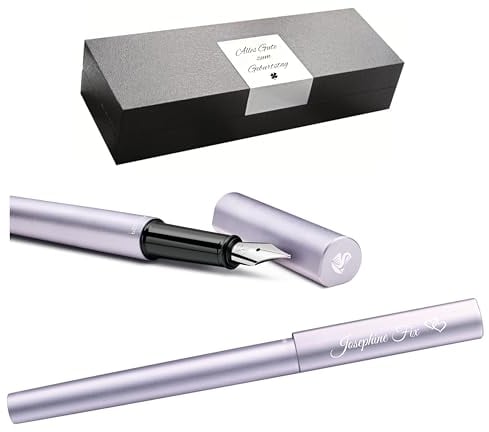 Pelikan Füllhalter Ineo® Elements P6 mit Gravur Geschenk - einzigartige Stifte mit Namen - personalisierte Geschenke zu Weihnachten - Füllfederhalter personalisiert (Lila-Violett)
