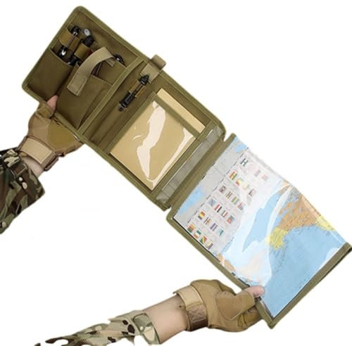 TCHAWk wasserdichte Kartentasche Für Den Außenbereich, Taktische Molle Werkzeug Dokumententaschen Mit 8 Taschen, 600D Oxford Tarnung 19x3x17,2cm