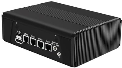 HUNSN Micro Firewall Appliance, Mini PC, VPN, Router PC, Ryzen 7 7840HS, RJ11f, 4 x 2.5GbE I226-V, Type-C USB4, Type-C 10G, TF, Console, HDMI, DP, Barebone, NO RAM, NO Storage, NO System