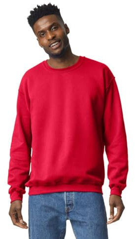 TICTEX Unisex Heavy Blend Crewneck Sweatshirt by Gildan - Herren-Pullover Baumwolle mit Rundhals in vielen Farben - große Größen - Red, XL
