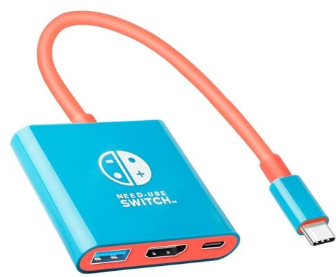 Switch Dock for Nintendo Switch & OLED, Portable TV Dock with 4K HDMI, USB 3.0 Port and USB C PD 100W Charging, Travel Docking Station Replacement for Switch(Blue)