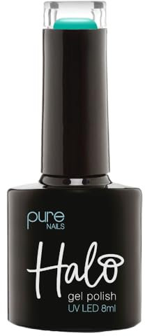 Halo Gel Polish 8ml - Stained Glass Teal. UV/LED Gel Nail Polish, Long Lasting & Easy To Apply. Nail Art Colours For Manicure & Pedicure. Gel Polish For Professional & Home Use.