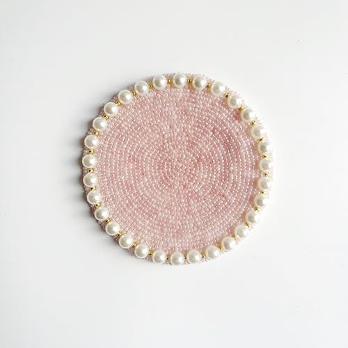 Handgefertigter Perlen-Untersetzer für Getränke, Tischschutz, Kunstperlen-Untersetzer, 10,2 cm, rund, Kaffee-Untersetzer, Tee-Untersetzer, Bar-Untersetzer, Esstisch-Zubehör, Dekoration, Geschenk,