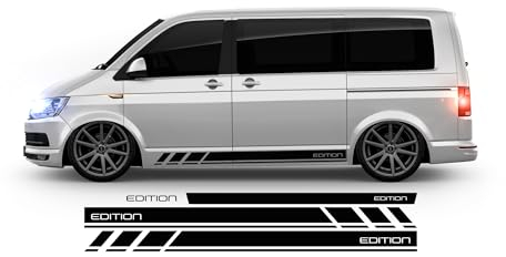 BellaFolia Seitenstreifen Aufkleber Edition passend für VW T4, T5, T6 und T6.1 Farbe wählbar, Multivan, Bulli - Seitenaufkleber 10004.07