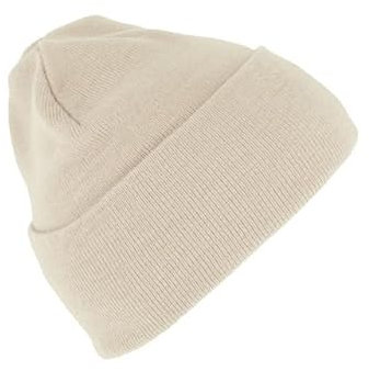 fiebig Kopli Beanie Sustainable | Umschlagmütze aus recyceltem Polyester & Acryl | Unisex One Size Strickmütze (Beige)