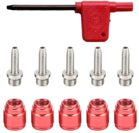 HARY 5 Sets Bike Oil Olive Insert, Disc Brake Connecting Insert Kit with T8 Spanner, for Avid Sram Bike Hydraulic Disc StealthamaJig Brake Hose Stealth-A-MAJIG Quick Install