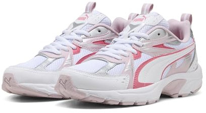 PUMA Milenio Tech Sneakers Donna, PUMA Bianco-Magic Rose-Rose Malva, 38 EU