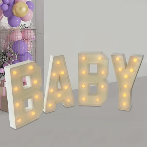LED Buchstaben Lichter BABY 3D LED Beleuchtung Buchstabe Lampe Groß Warm Lichter Dekoration für Geburtstag, Party