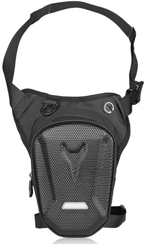 Beintasche Motorrad, Beintasche für Herren und Damen, Wasserdicht Beinbeutel, Sport Gürteltasche Reflektierende, Verstellbaren Hüftgurt, Gürteltasche für Laufen, Radfahren, Motorrad, Sport, Schwarz