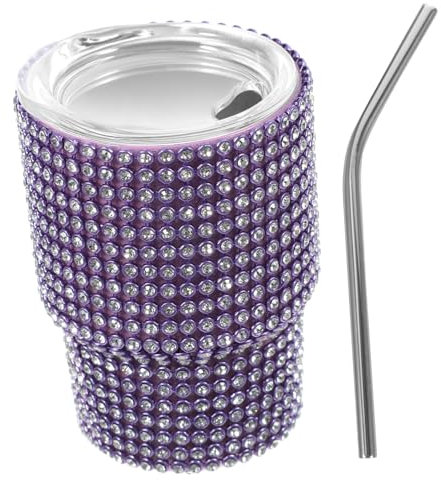 CIYODO Copa De Vino De Acero Inoxidable Vaso Mini Con Pajita Vaso Pequeño De Gemas Para Cerveza