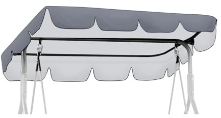 hollywoodschaukel Dachbezug, Gartenschaukel Bezug für Hollywoodschaukel/Hängematte, Gartensitzbezug für Schaukelstuhl, 210 x 145 cm Wasserabweisend Hollywoodschaukel Ersatzdach, Grau