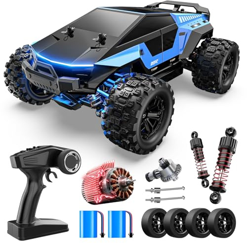 DEERC Ferngesteuertes Auto, Geländewagen, 1/18, 40 km/h, schnelles Drift und Rennen, wasserdichter LKW 2,4 GHz mit futuristischer Karosserie, Drift-Rädern und 2 Batterien, für Kinder und Erwachsene