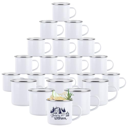 MEIDIV Set of 16 Sublimation Mugs 11oz Blank, Plain White Coffee Mugs Sublimation Cups, Ceramic Coated Cup for Sublimation Printing